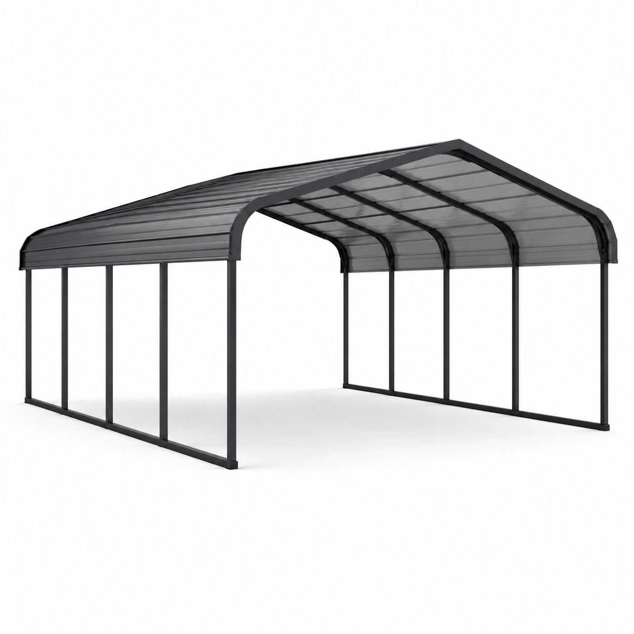 Abri voiture en aluminium et polycarbonate gris 6m x 3m