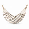 Hamac en tissu coton rayé beige/gris