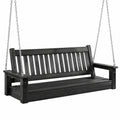 Balancelle suspendue en bois et métal noir