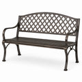 Banc en métal brun avec motif croisillons, 127 cm