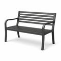 Banc de jardin en métal noir 125 cm