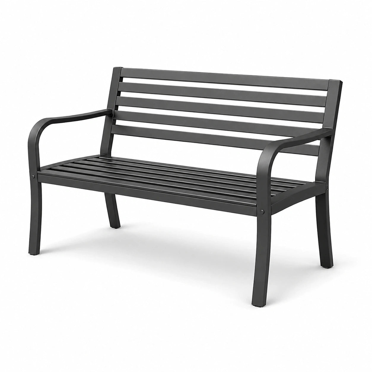 Banc de jardin en métal noir 125 cm