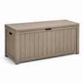 Coffre de rangement en bois composite gris 120x50x60cm