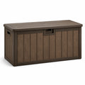 Coffre de rangement extérieur en résine marron 116x45x57cm