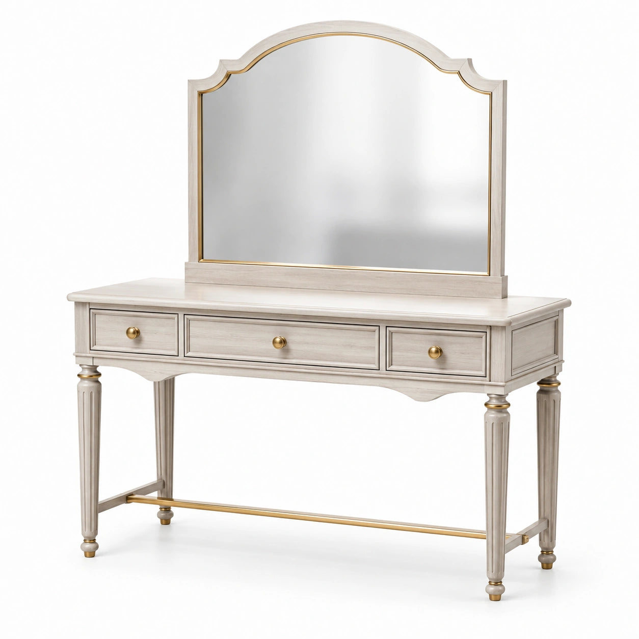 Coiffeuse en Bois avec Miroir et Tiroirs 120x45x140cm
